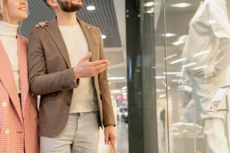 Man and woman shopping together